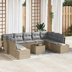Conjunto de sofá de jardín 10 pcs Beige ratán sintético