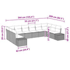 Conjunto de sofá de jardín 10 pcs Beige ratán sintético