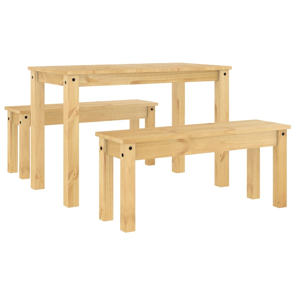 Juego de comedor PANAMA 3 pzas madera maciza de pino