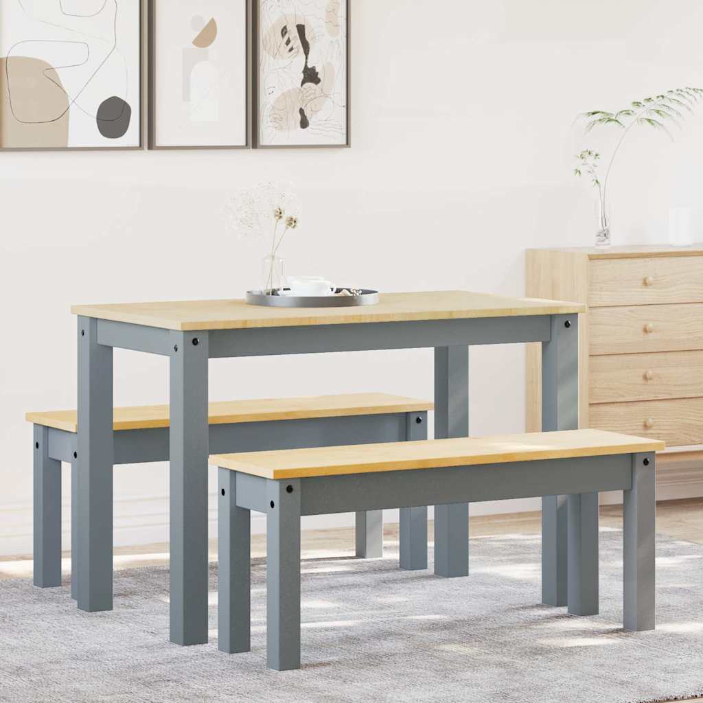 Juego de comedor PANAMA 3 pzas madera maciza de pino