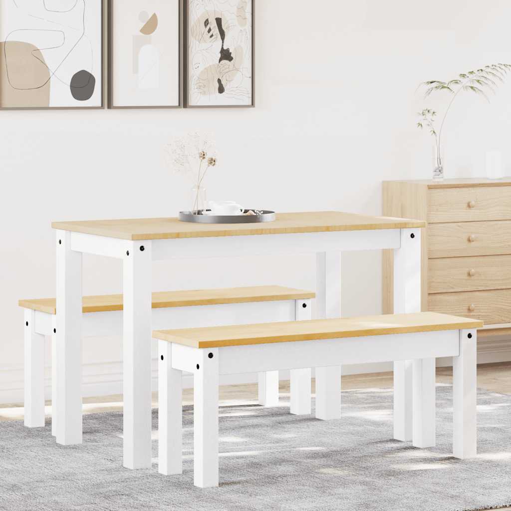 Juego de comedor PANAMA 3 pzas madera maciza de pino
