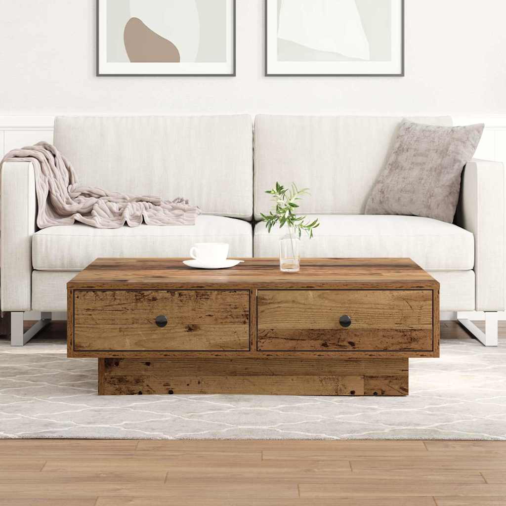 Mesa de Café Madera vieja 90 x 90 x 28 cm Madera de ingeniería