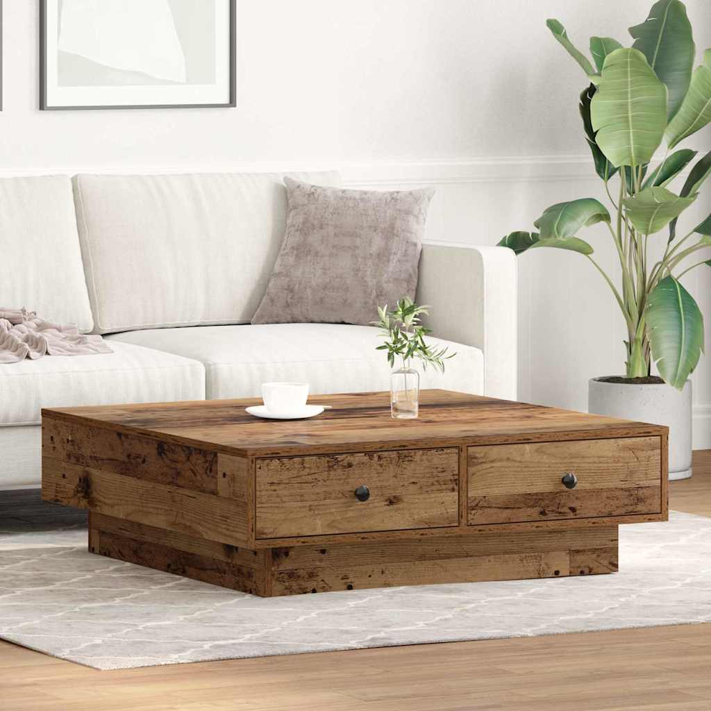 Mesa de Café Madera vieja 90 x 90 x 28 cm Madera de ingeniería