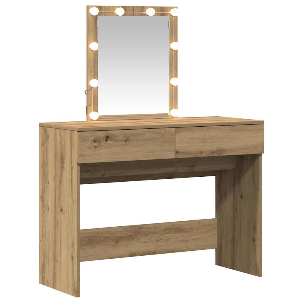 Mesa Tocador con cajón Roble artesanal 100 x 40 x 130 cm