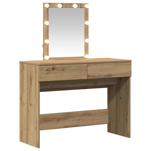 Dressing Table with Drawer, Artisanal Oak 100 x 40 x 130 cm