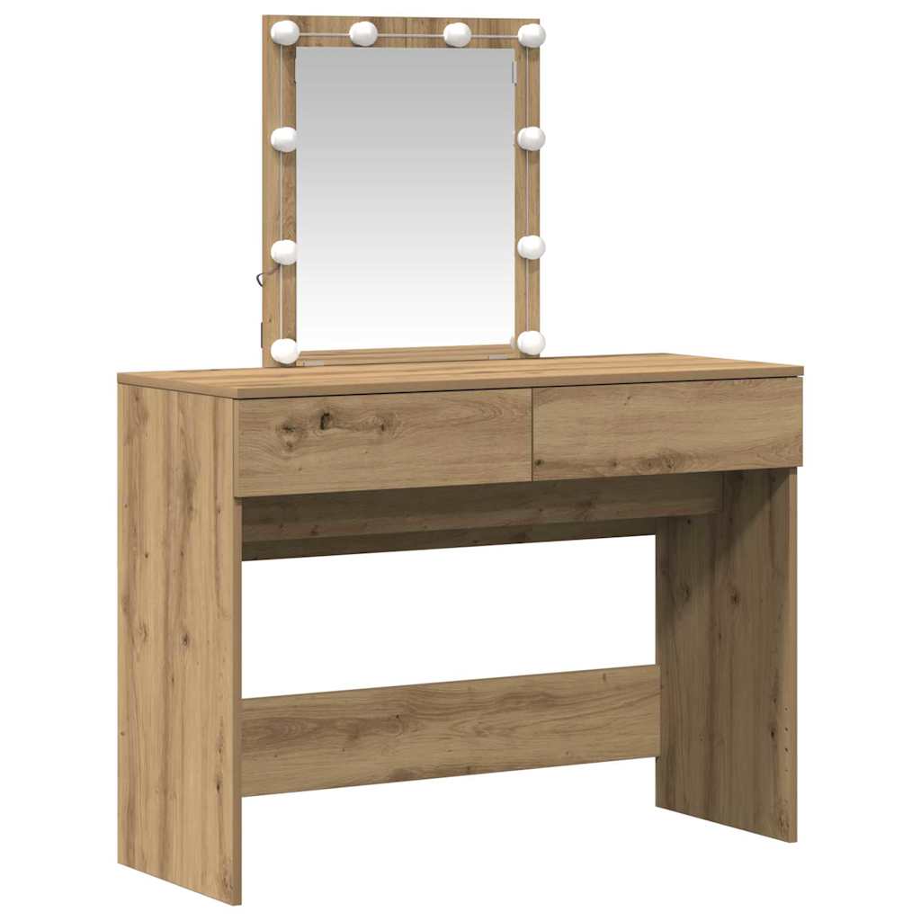 Mesa Tocador con cajón Roble artesanal 100 x 40 x 130 cm