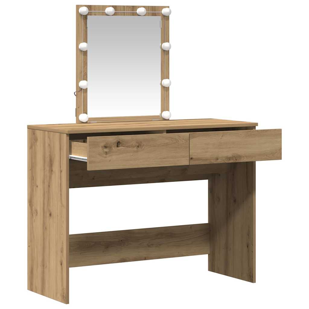 Mesa Tocador con cajón Roble artesanal 100 x 40 x 130 cm