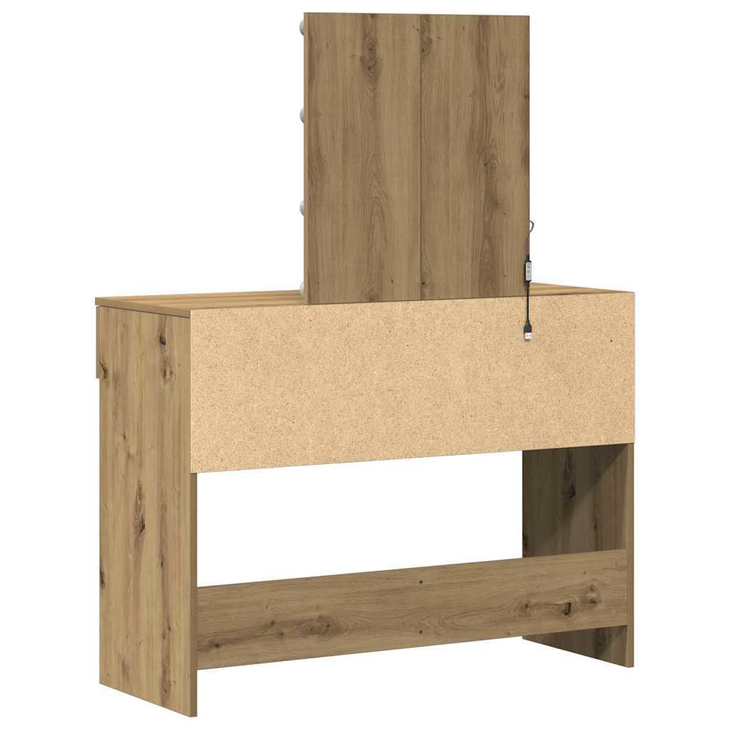 Mesa Tocador con cajón Roble artesanal 100 x 40 x 130 cm