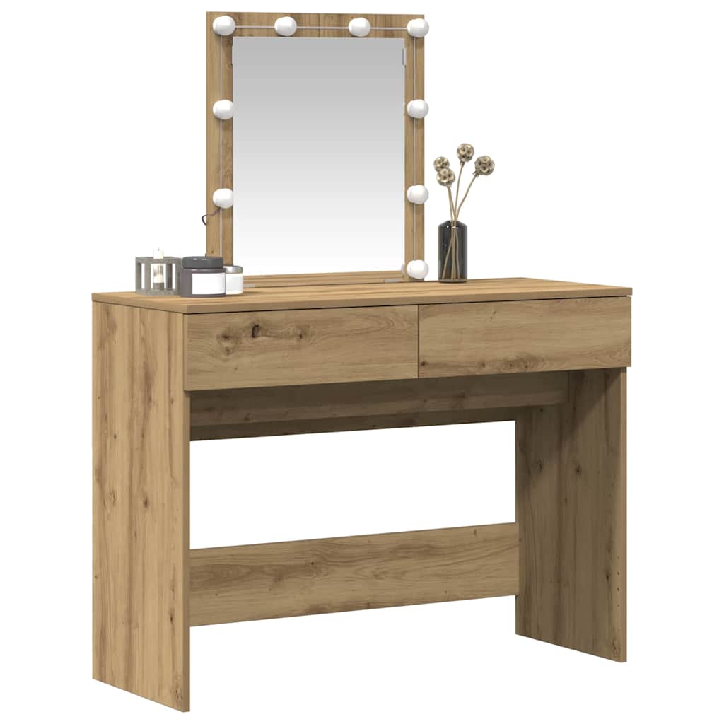 Mesa Tocador con cajón Roble artesanal 100 x 40 x 130 cm