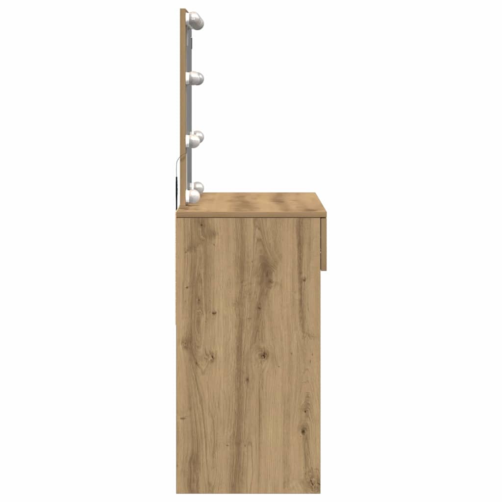 Mesa Tocador con cajón Roble artesanal 100 x 40 x 130 cm