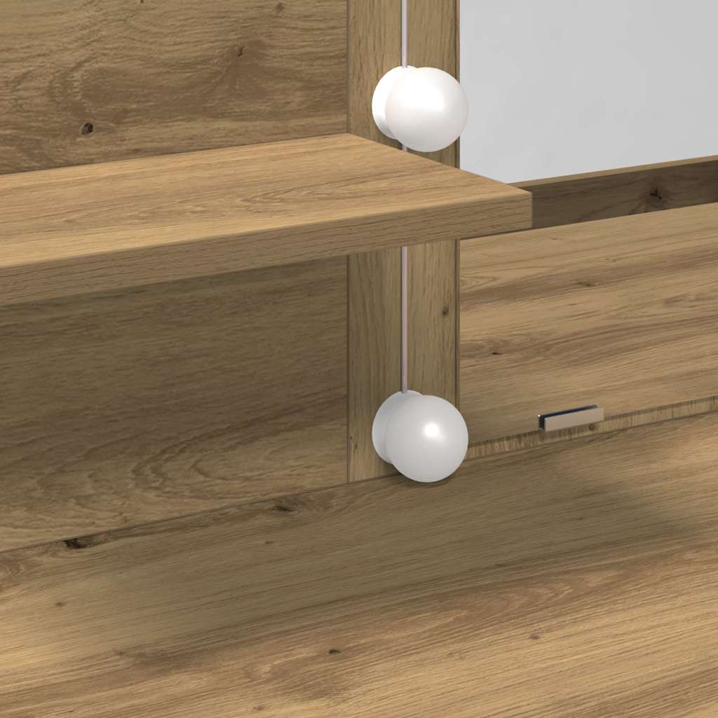 Mesa Tocador con cajón Roble artesanal 100 x 40 x 130 cm