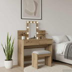 Mesa Tocador con cajón Roble artesanal 100 x 40 x 130 cm