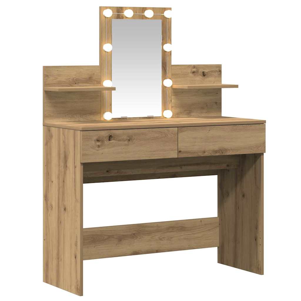 Mesa Tocador con cajón Roble artesanal 100 x 40 x 130 cm