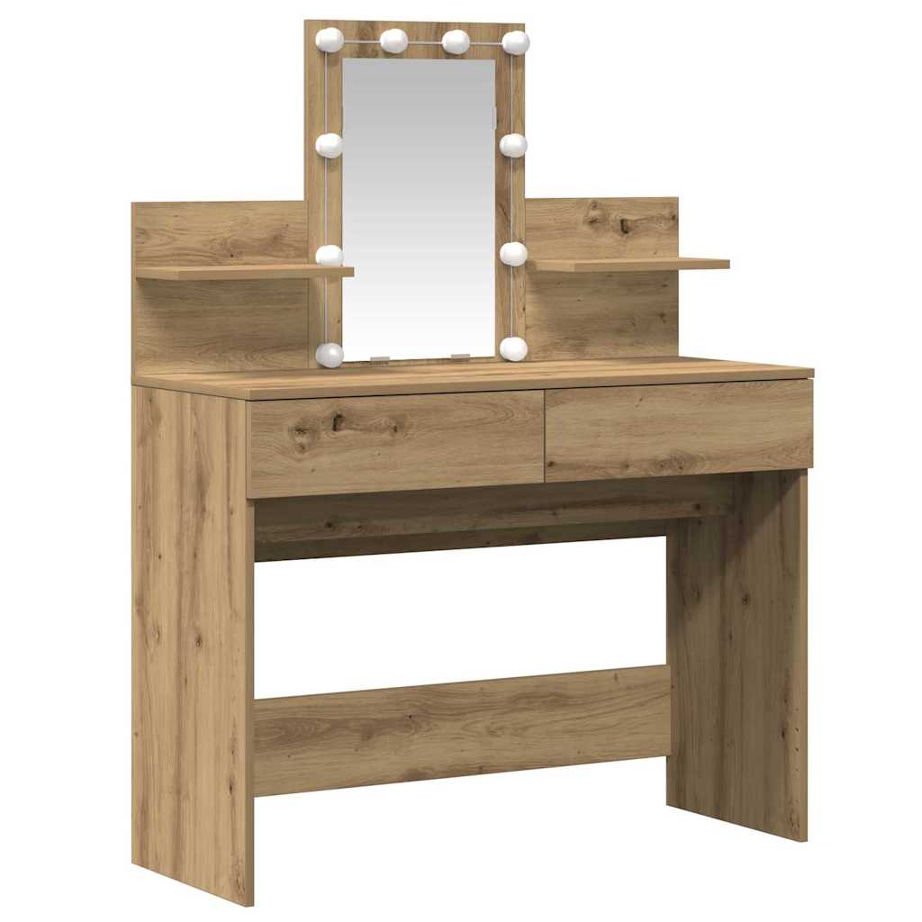 Mesa Tocador con cajón Roble artesanal 100 x 40 x 130 cm
