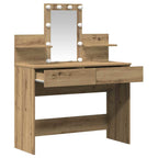Mesa Tocador con cajón Roble artesanal 100 x 40 x 130 cm