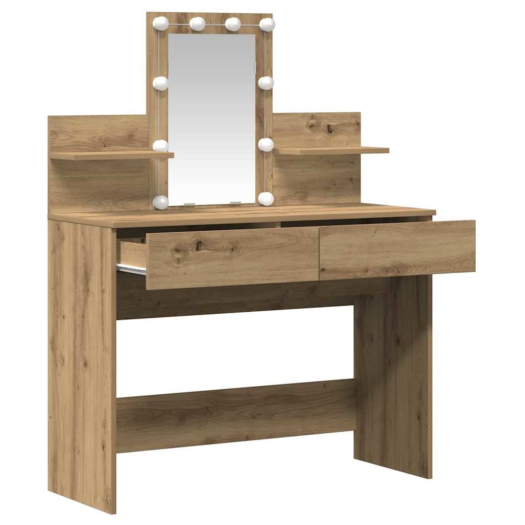 Mesa Tocador con cajón Roble artesanal 100 x 40 x 130 cm