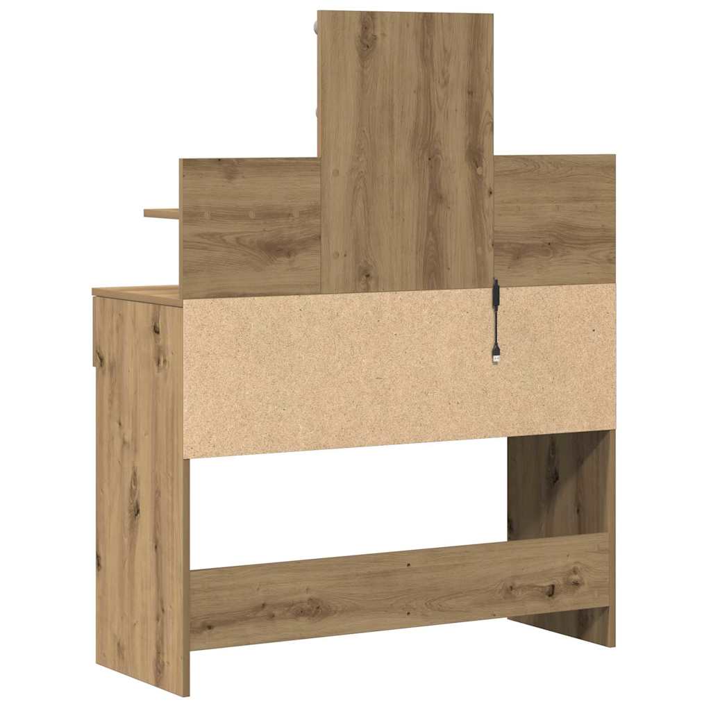 Mesa Tocador con cajón Roble artesanal 100 x 40 x 130 cm