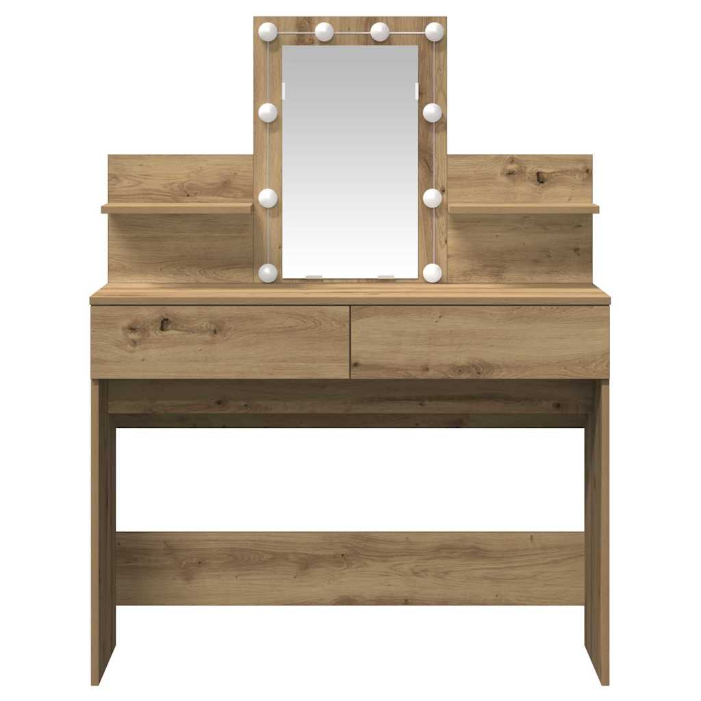 Mesa Tocador con cajón Roble artesanal 100 x 40 x 130 cm