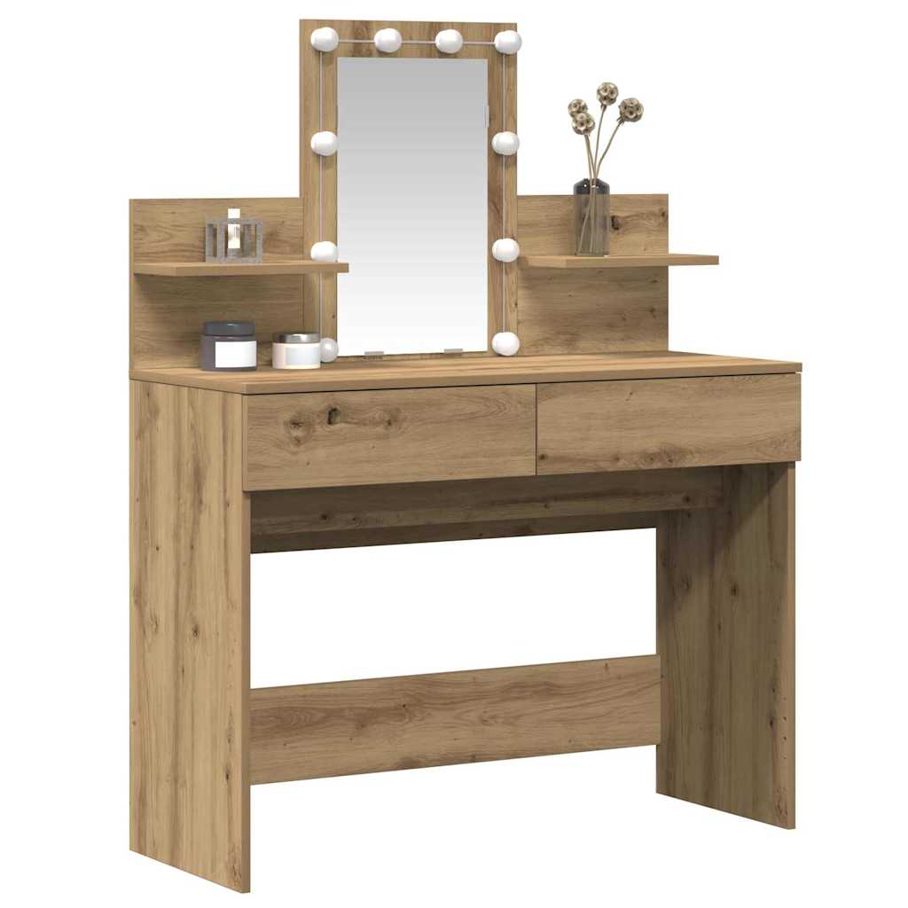 Mesa Tocador con cajón Roble artesanal 100 x 40 x 130 cm