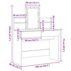 Mesa Tocador con cajón Roble artesanal 100 x 40 x 130 cm