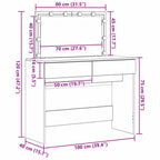Mesa Tocador con cajón Roble artesanal 100 x 40 x 120 cm