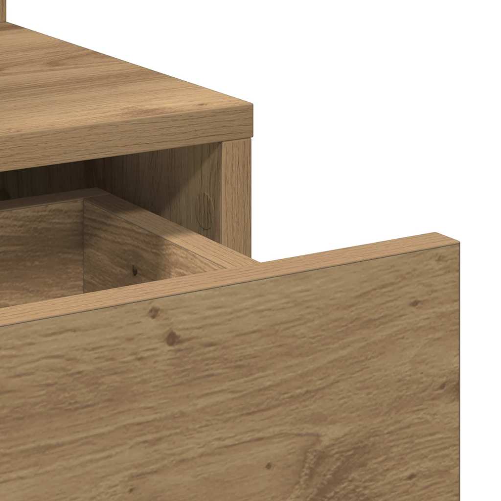 Mesa Tocador con cajón Roble artesanal 80 x 35 x 132 cm