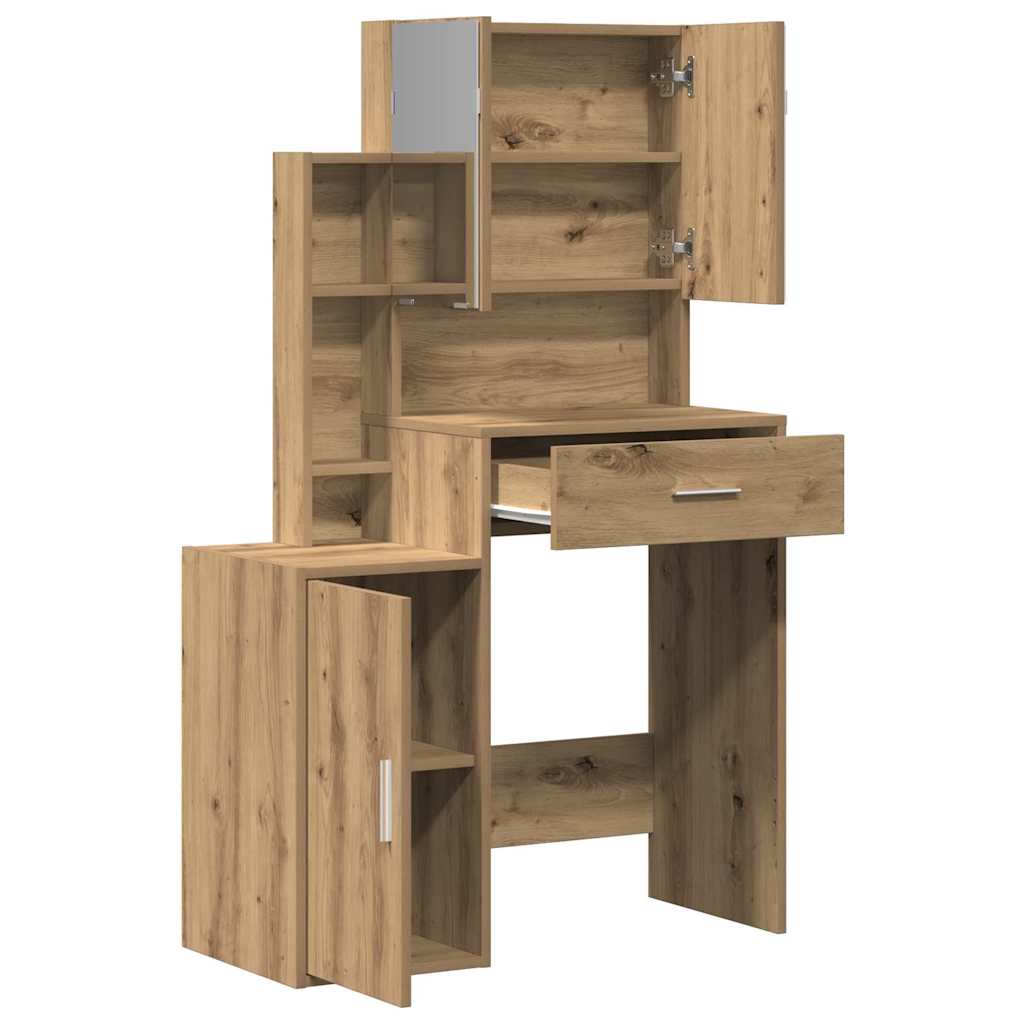 Mesa Tocador con cajón Roble artesanal 80 x 35 x 132 cm