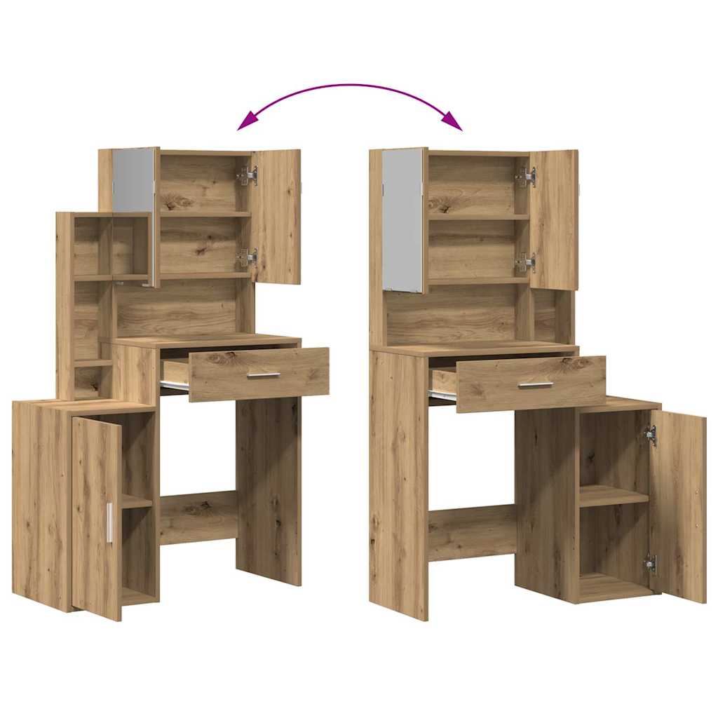 Mesa Tocador con cajón Roble artesanal 80 x 35 x 132 cm