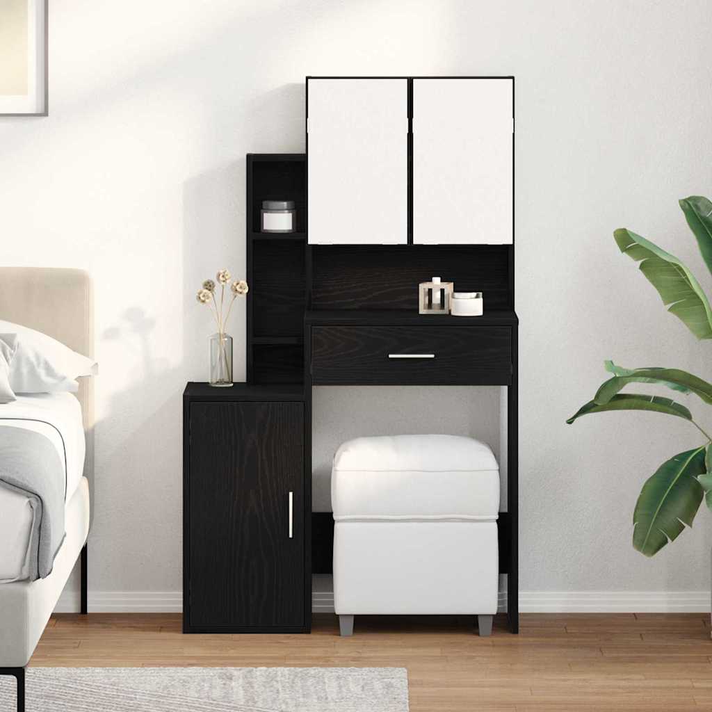 Dressing Table with Drawer, Artisanal Oak, 80 x 35 x 132 cm