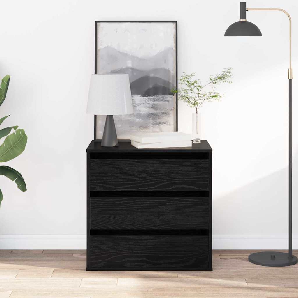 Drawer cabinet with drawer Black 40 x 41 x 76 cm Engineered wood
