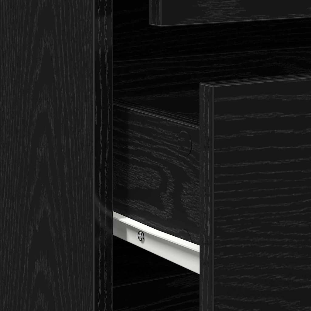 Cajonera con cajón Negro 40 x 41 x 76 cm Madera de ingeniería