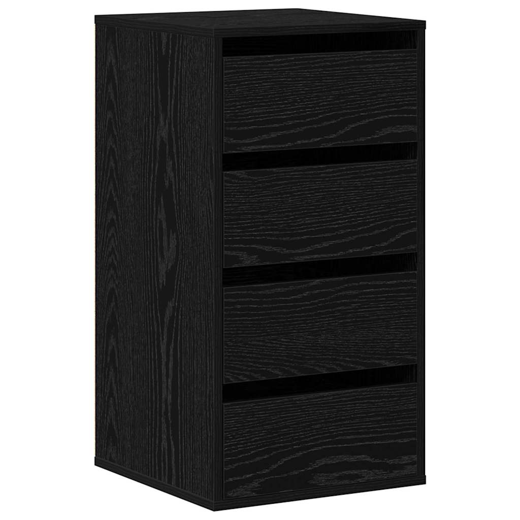 Cajonera con cajón Negro 40 x 41 x 76 cm Madera de ingeniería