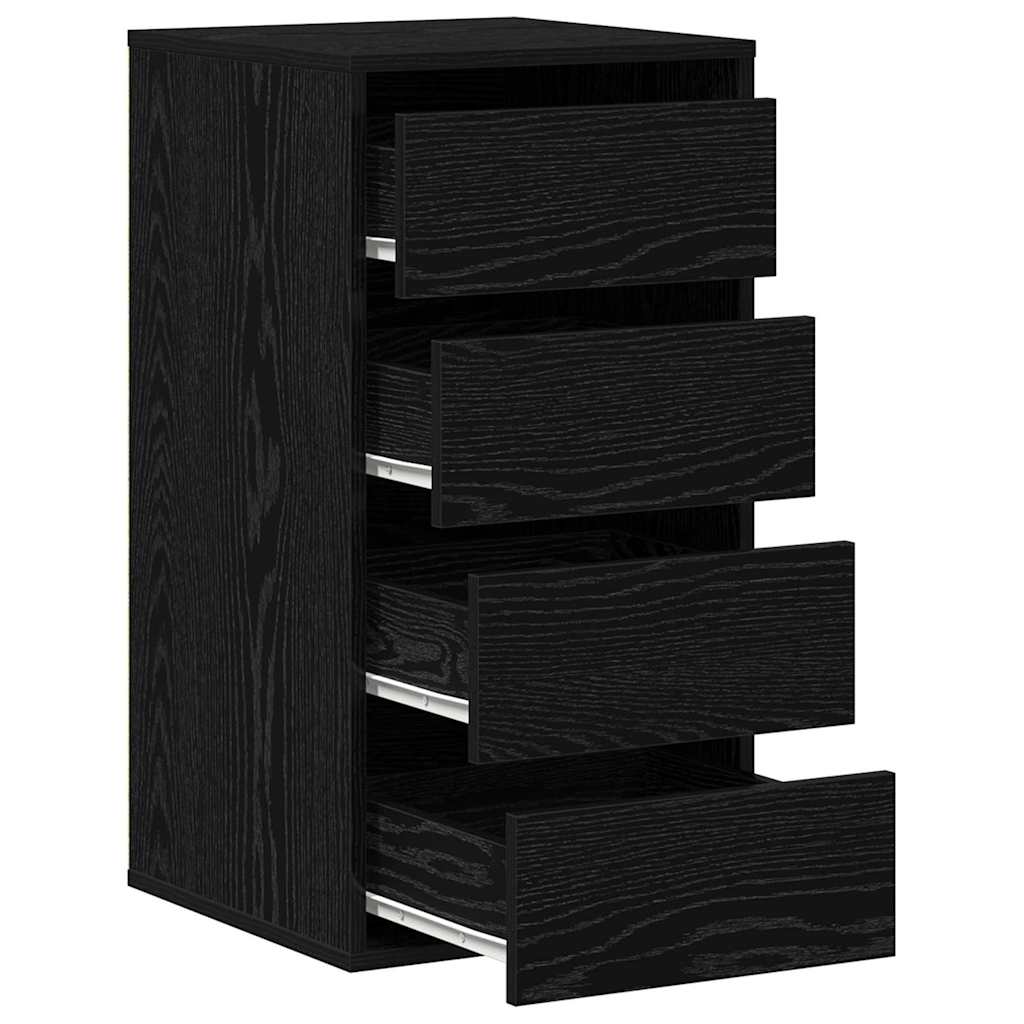 Cajonera con cajón Negro 40 x 41 x 76 cm Madera de ingeniería