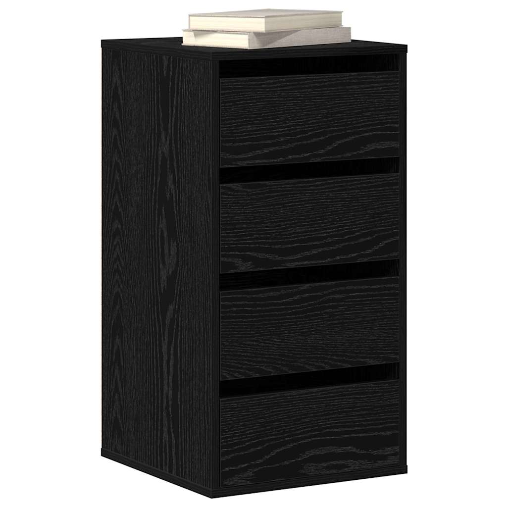 Cajonera con cajón Negro 40 x 41 x 76 cm Madera de ingeniería