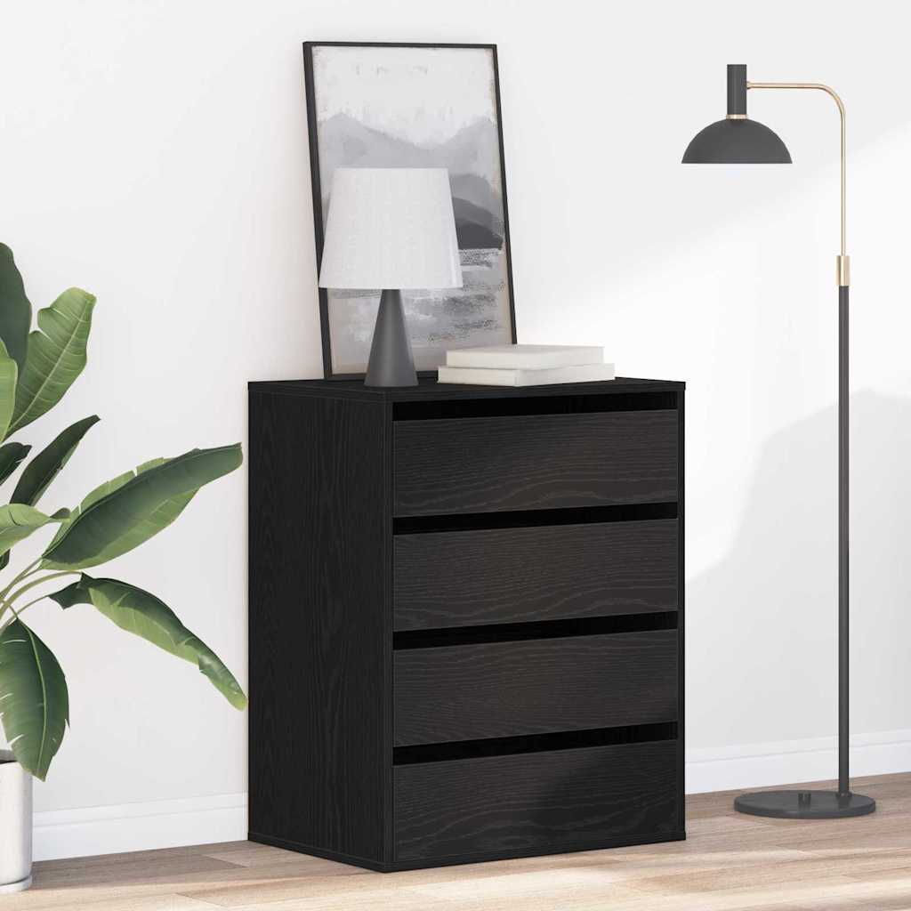 Drawer cabinet with drawer Black 40 x 41 x 76 cm Engineered wood