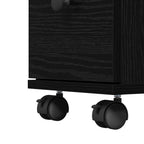 Juego de muebles de baño con rueda Roble Negro 33 x 23 x 65 cm