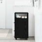Bathroom cabinet set with wheel Black Oak 33 x 23 x 65 cm