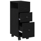Juego de muebles de baño con rueda Roble Negro 33 x 23 x 65 cm