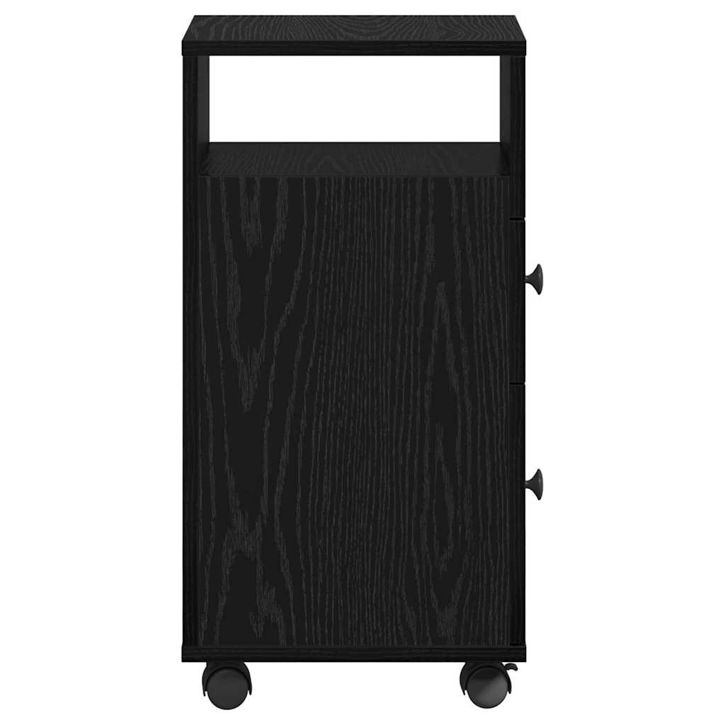 Juego de muebles de baño con rueda Roble Negro 33 x 23 x 65 cm