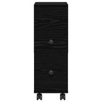 Juego de muebles de baño con rueda Roble Negro 33 x 23 x 65 cm