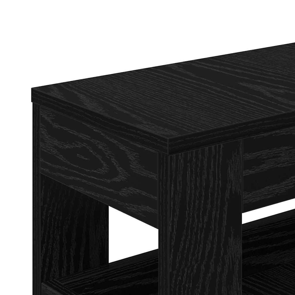Juego de muebles de baño con rueda Roble Negro 65 x 23 x 87 cm