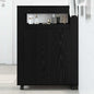 Bathroom cabinet set with wheel Black Oak 65 x 23 x 87 cm