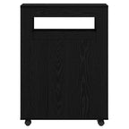 Juego de muebles de baño con rueda Roble Negro 65 x 23 x 87 cm