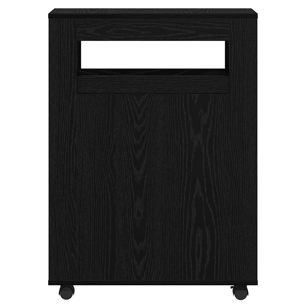 Juego de muebles de baño con rueda Roble Negro 65 x 23 x 87 cm