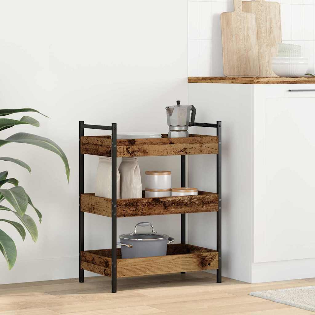Carro de Cocina Madera envejecida 50 x 30 x 70 cm