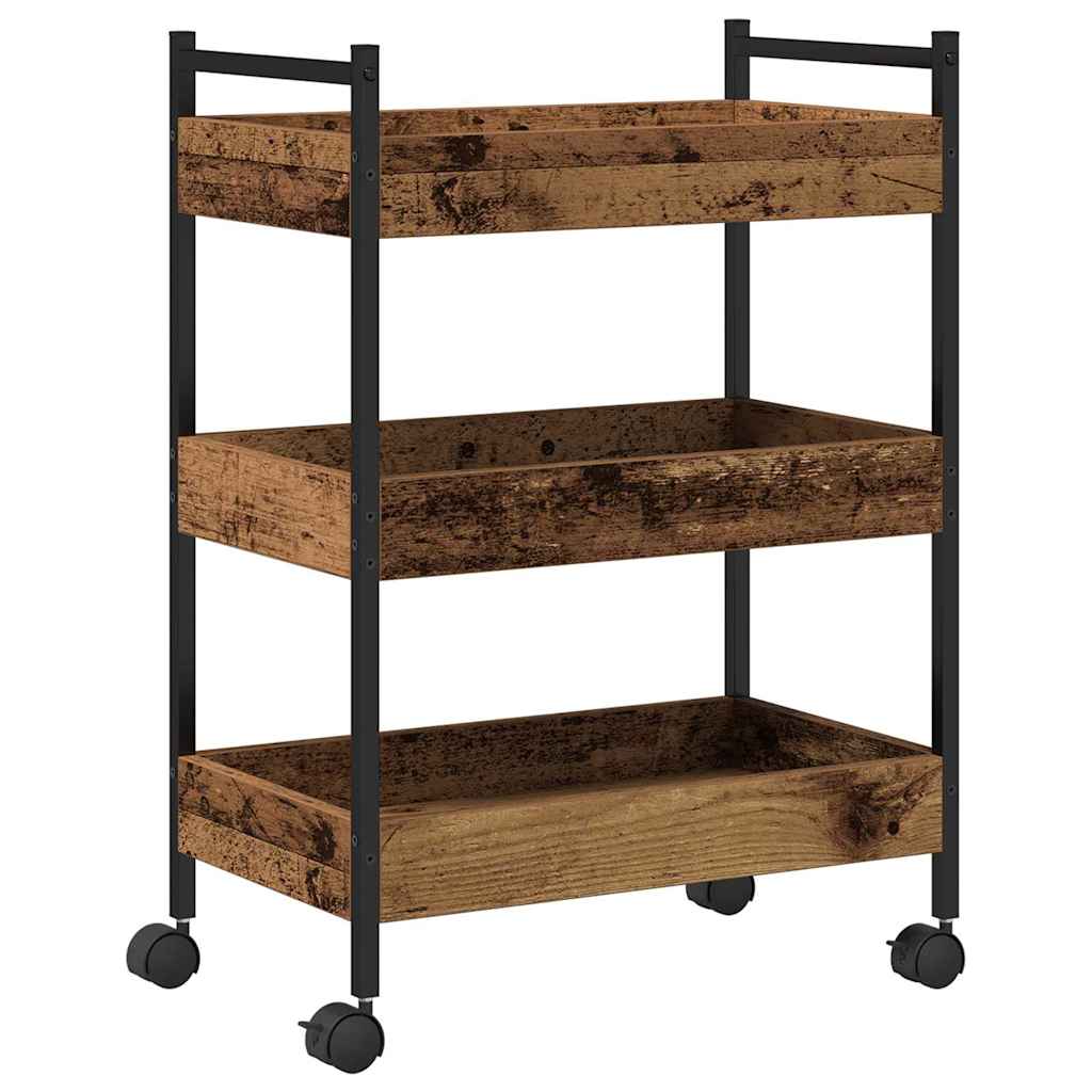 Carro de Cocina Madera envejecida 50 x 30 x 70 cm