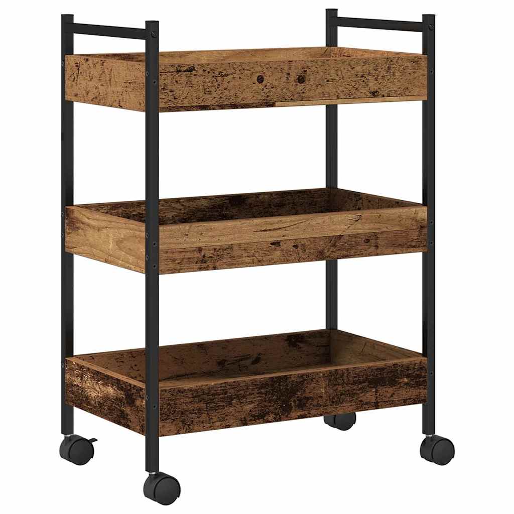 Carro de Cocina Madera envejecida 50 x 30 x 70 cm