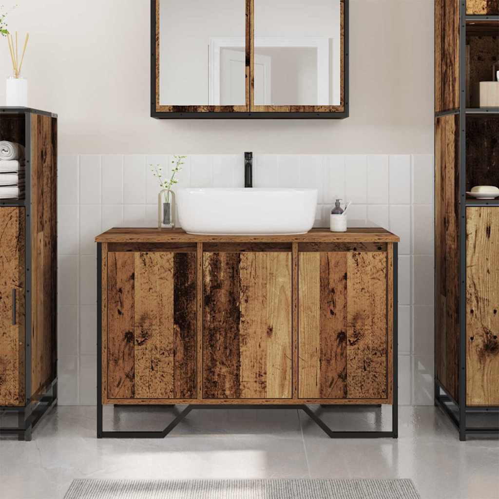 Gabinete de Lavabo Otro con puerta Madera Vieja 91 x 35 x 60 cm