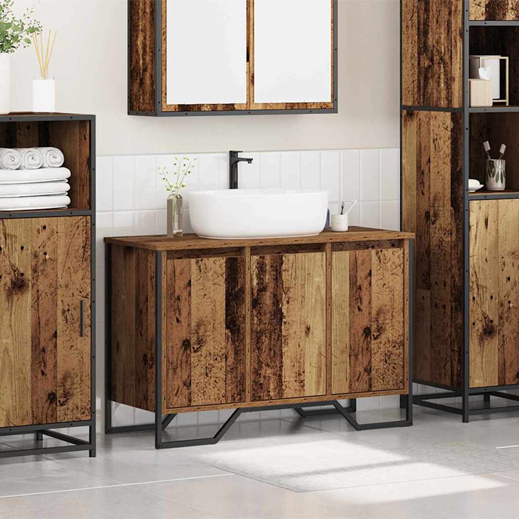Gabinete de Lavabo Otro con puerta Madera Vieja 91 x 35 x 60 cm