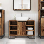 Gabinete de Lavabo para Baño Madera Vieja 91 x 35 x 60 cm
